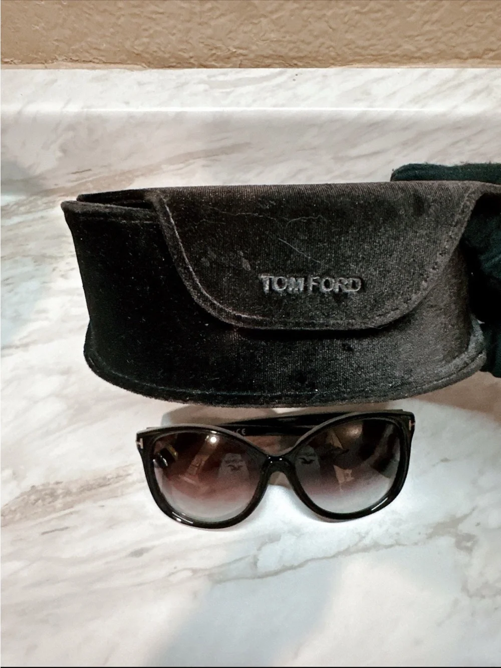 Tom Ford Black Sunglasses with Gray Gradient Lenses